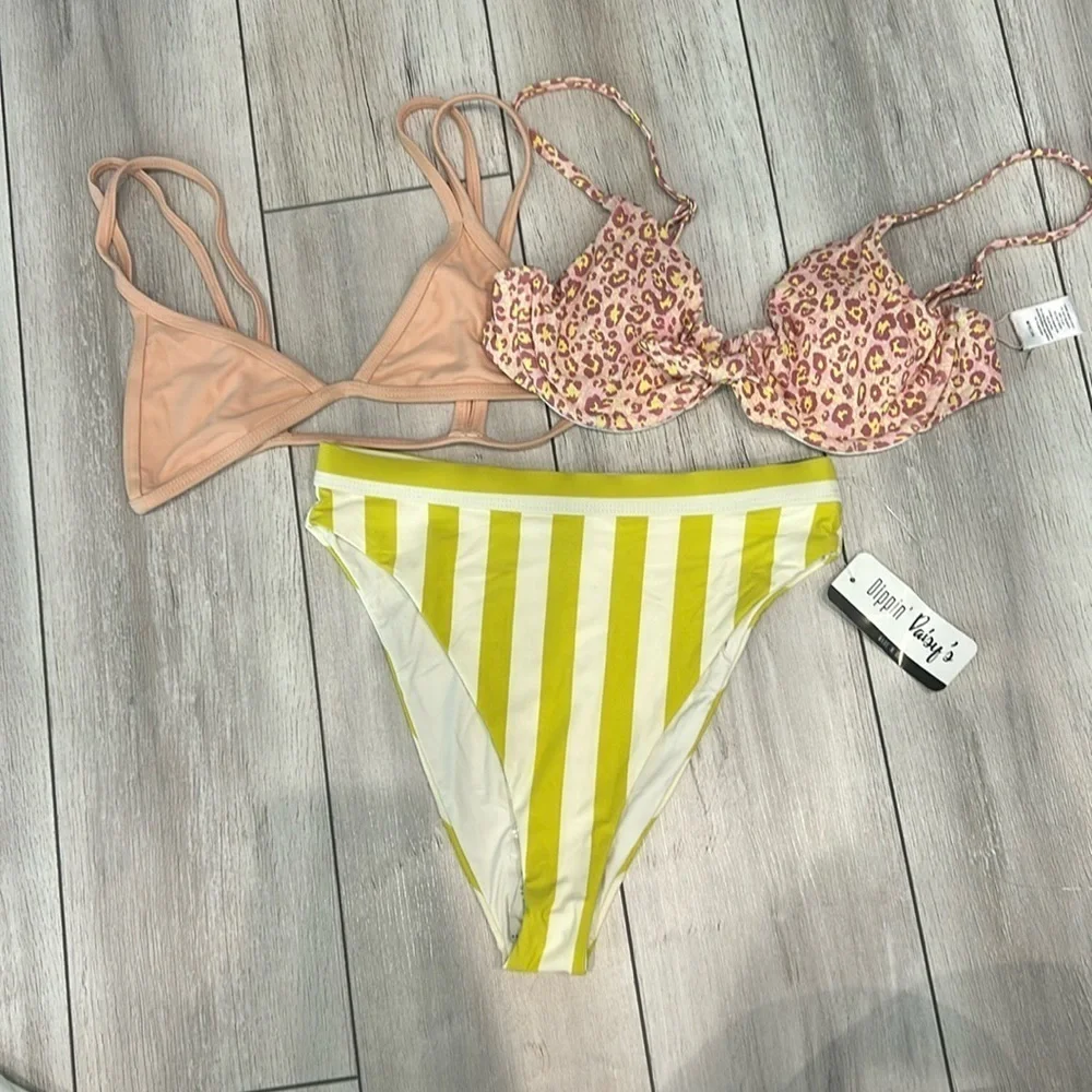 Dippin' Daisy's 3 piece bikini swim bundle size small